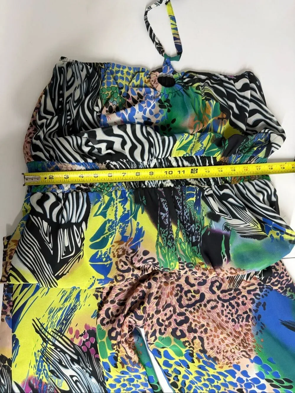Authentic Brand Multicolor Halter Jumpsuit Wide Leg Animal Print Size 2X Lined